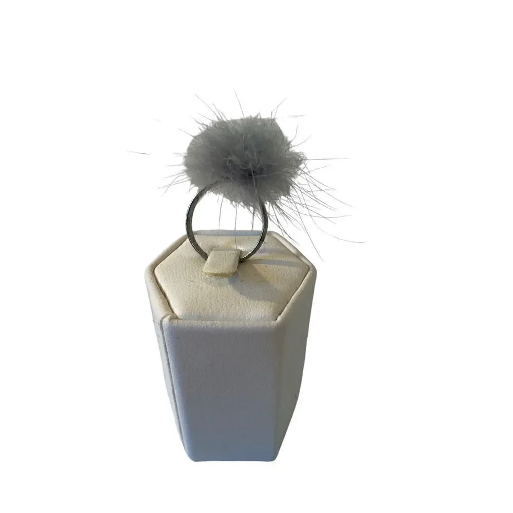 Furry Fun Silver Toned Adjustable Silver Toned Ring.